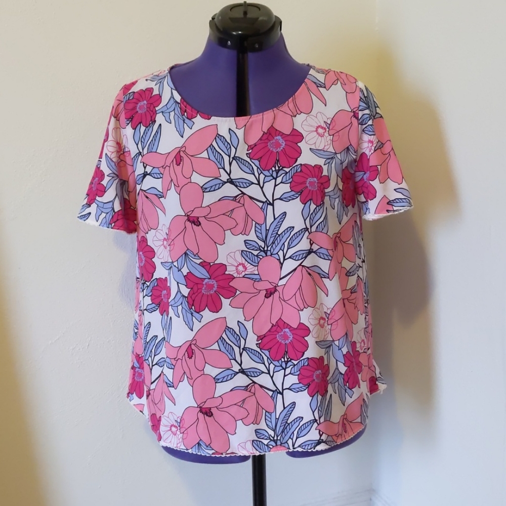 Pink Flowy Floral Shirt